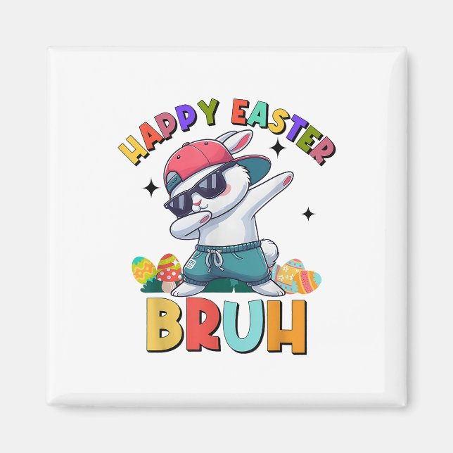 Imã Dabbing Bunny Bruh Felz pascoa Day Ovos Adolescent (Frente)