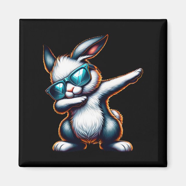 Imã Dabbing Bunny Engraçado Bunny (Frente)