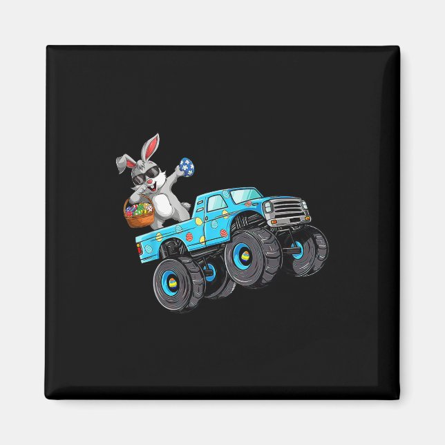 Imã Dabbing Bunny Felz pascoa Monster Truck Lovers Bo (Frente)