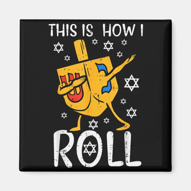 Imã Dabbing Dreidel Ugly Hanukkah Funny Chanukah Men W (Frente)