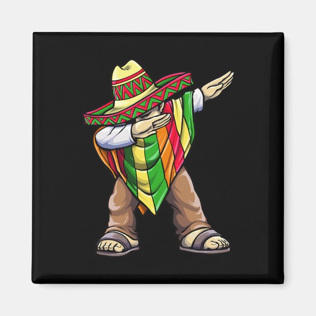 Imã Dabbing Mexicano Poncho Cinco De Mayo (Frente)