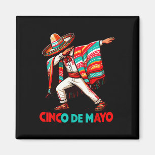 Imã Dabbing Mexicano Poncho Cinco De Mayo Fiesta