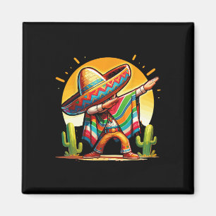 Imã Dabbing mexicano Poncho Sombrero Dab Cinco De