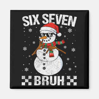 Imã Dabbing Santa Snowman 6 7 Meme Christmas Six Seven