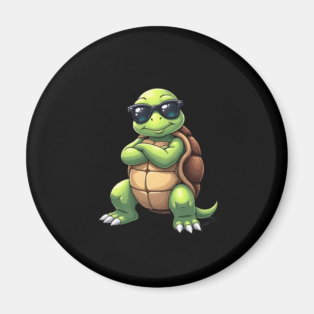 Imã Dabbing Sea Turtle Animal Lover Save The Turtles ( (Frente)