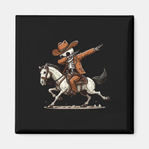Imã Dabbing Skeleton Cowboy Halloween Meninos