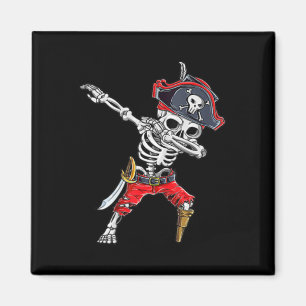 Imã Dabbing Skeleton Pirate Dias de as Bruxas engraçad