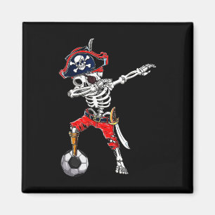 Imã Dabbing Skeleton Pirate E Soccer Ll Halloween Co