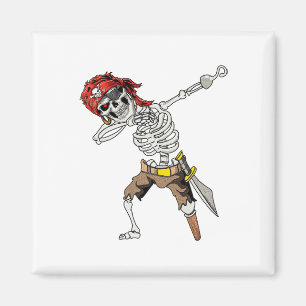 Imã Dabbing Skeleton Pirate Halloween Kids Jolly Roger