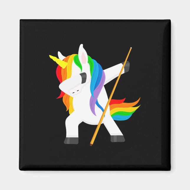 Imã Dabbing Unicorn tocando Billiard Dab Dance Engraça (Frente)