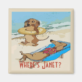 Imã Dachshances on Beach, adicione o teste