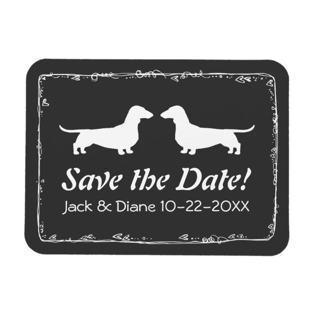 Ímã Dachshances Weding the Date Flexible Magnet (Horizontal)