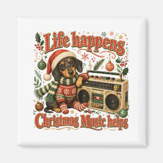 Imã Dachshund A Vida Acontece Música de Natal Ajuda