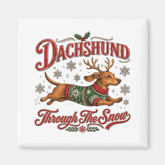 Imã Dachshund Através da Neve