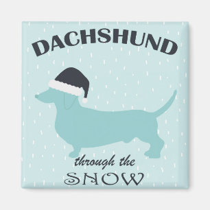 Imã Dachshund Através Do Natal Do Cão Engraçado Da