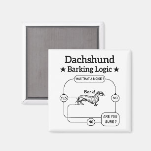 Imã Dachshund Barking Logic Engraçado Cão Sarcástico