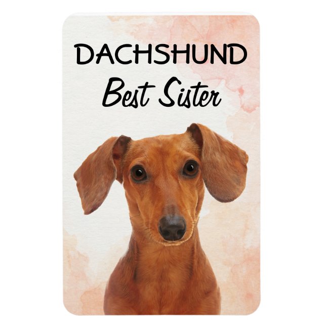 Ímã Dachshund Best Sister Magnet (Vertical)