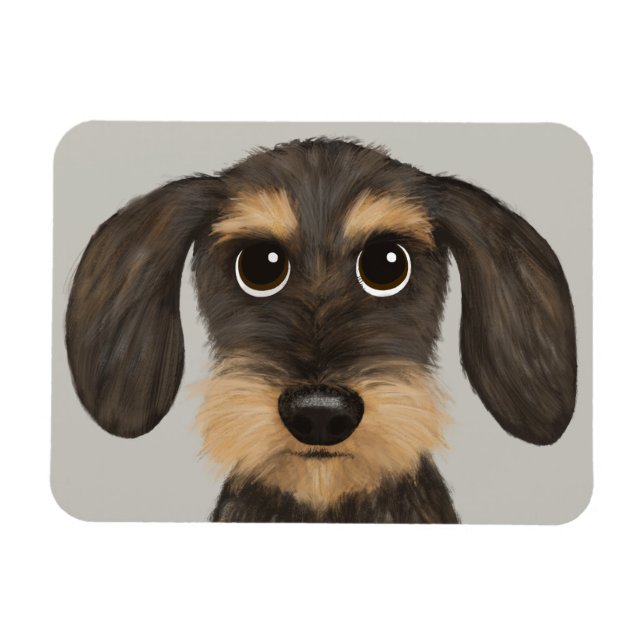 Ímã Dachshund| Cão de Cartoon Bonito Teckel (Horizontal)