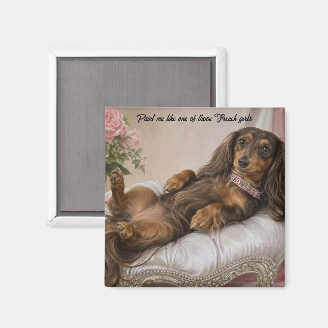 Imã Dachshund de Cabelo Longo  (Front/Back)