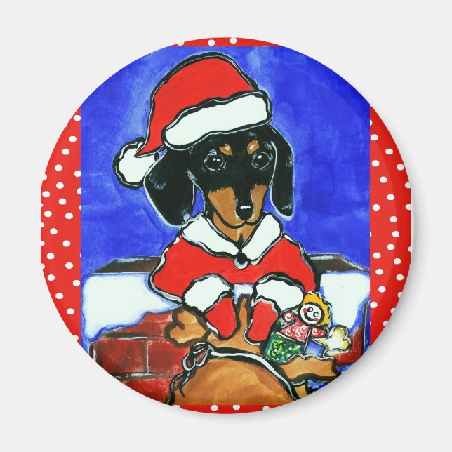 Imã Dachshund de Natal (Frente)