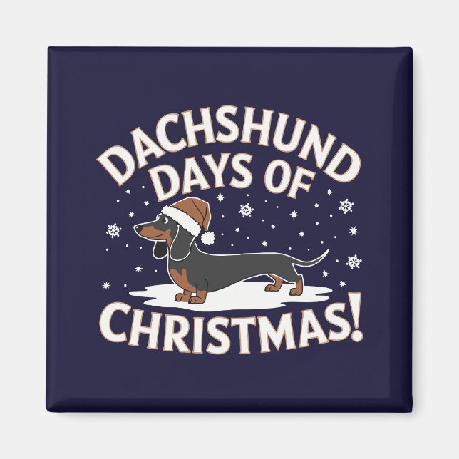 Imã Dachshund dias de Natal! (Frente)