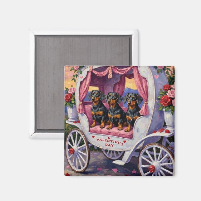 Imã Dachshund Dog Valentine's Day (Front/Back)