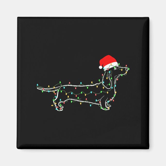 Imã Dachshund Dogs Tree Christmas Sweater Xmas For Pet (Frente)