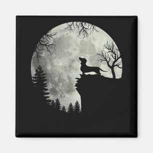 Imã Dachshund E Lua Halloween