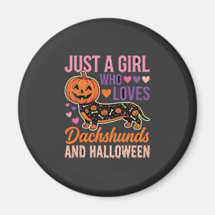 Imã Dachshund Engraçado Abóbora de Halloween Amante de