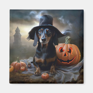Imã Dachshund Halloween Scary