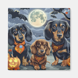 Imã Dachshund Halloween Spooky
