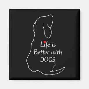 Imã Dachshund Life É Melhor Com Cachorros Citando Prop