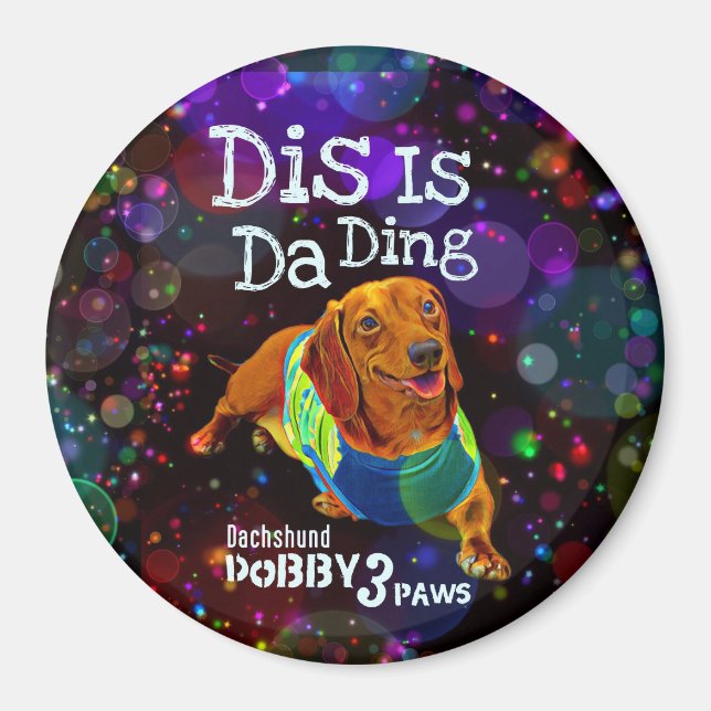 Imã Dachshund Magnet Dobby 3Paws (Frente)