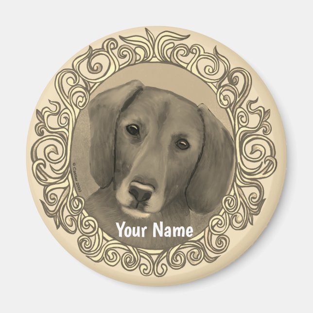 Imã Dachshund Ornamentado  (Frente)