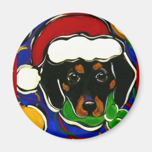 Imã Dachshund Preto e Castanho