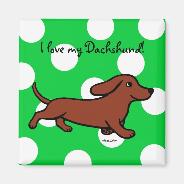 Imã Dachshund Running Cartoon (Frente)