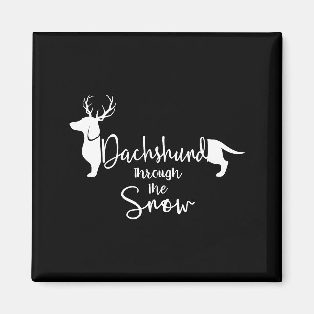 Imã Dachshund Snow Cute Wiener Weiner Dog Owner Christ (Frente)