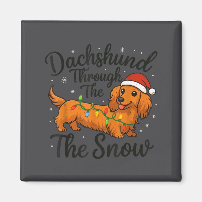 Imã Dachshund Through The Snow Christmas Pajama Toddle (Frente)