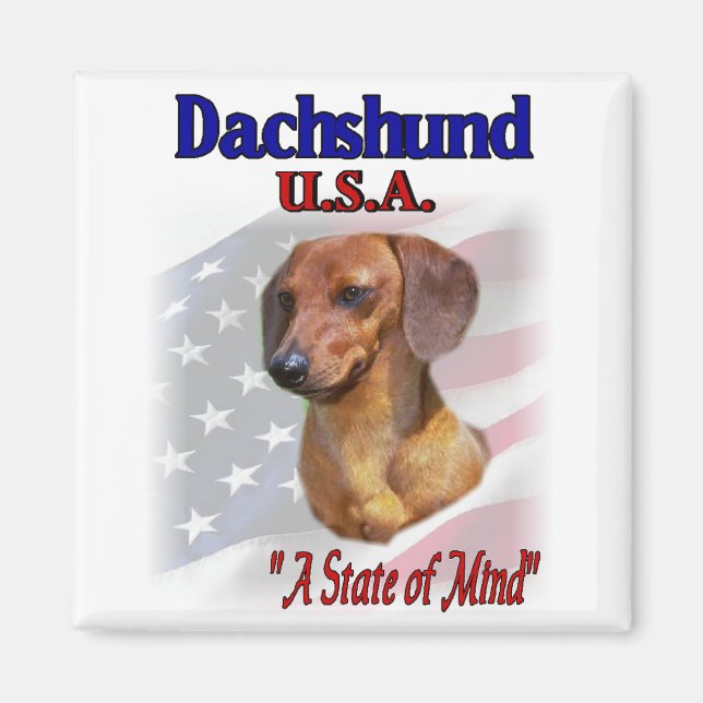 Imã Dachshund USA Patriotic (Frente)