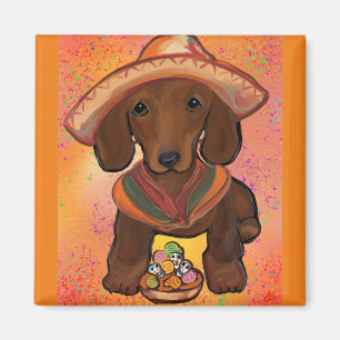Imã Dachshund Vermelho