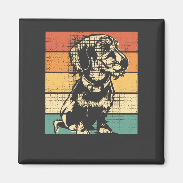 Imã Dachshund Vintage (Frente)