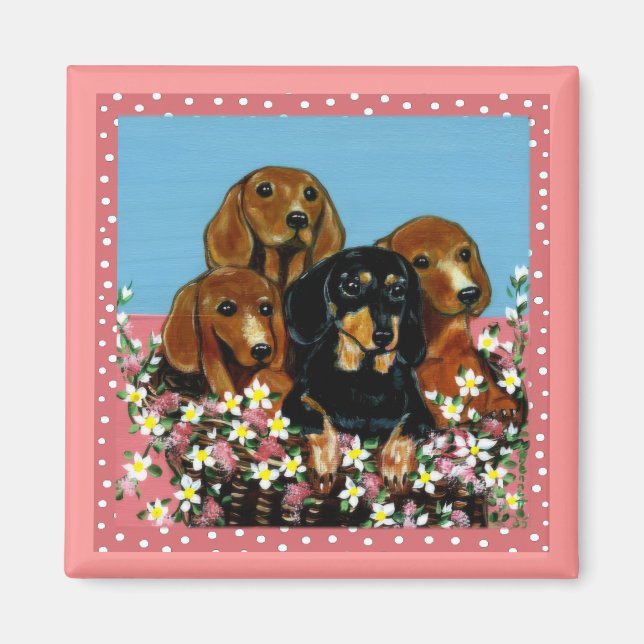 Imã Dachshunds do Dia das Mães (Frente)