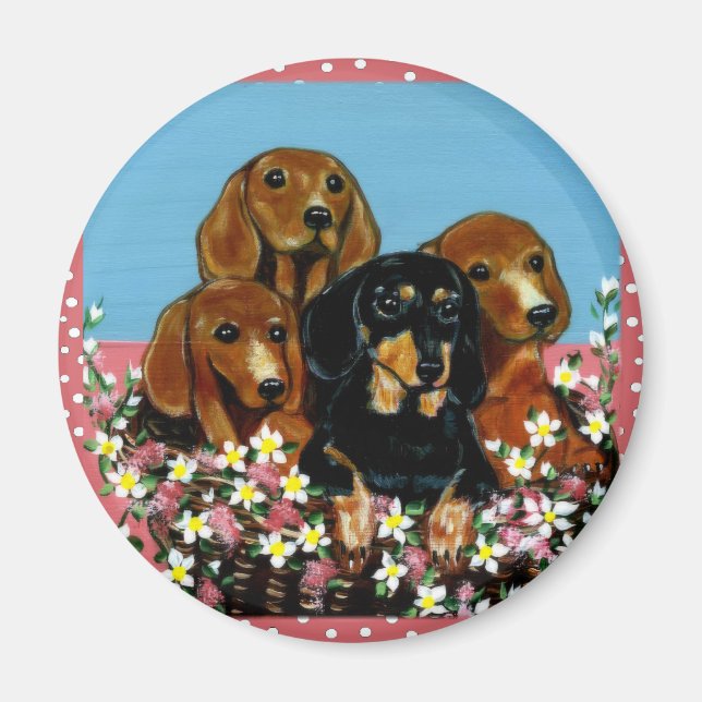Imã Dachshunds do Dia das Mães (Frente)