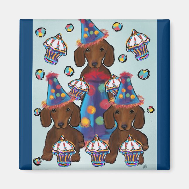 Imã Dachshunds Vermelhos (Frente)