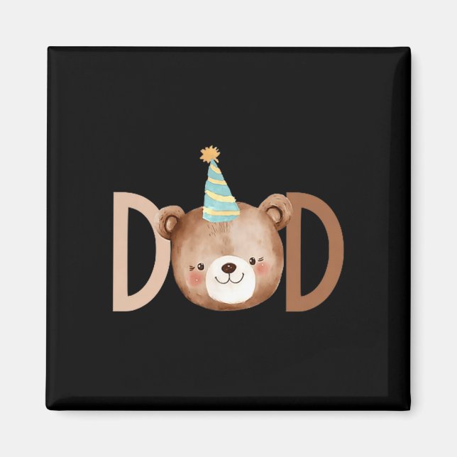 Imã Dad Beary First Birthday Shirt Matching Family Out (Frente)