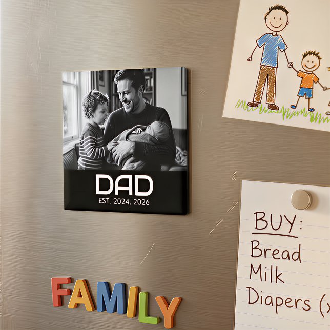 Imã Dad Established Photo Father's Day Magnet (Criador carregado)