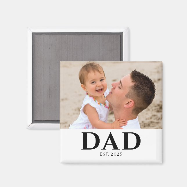 Imã Dad Established Photo Gift (Front/Back)