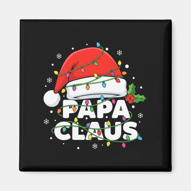 Imã Dad Papa Claus Christmas Lights Family Matching Lo (Frente)
