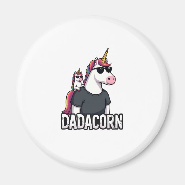 Imã Dadacorn - Unicorn Dad and Baby Christmas Papa Fat (Frente)
