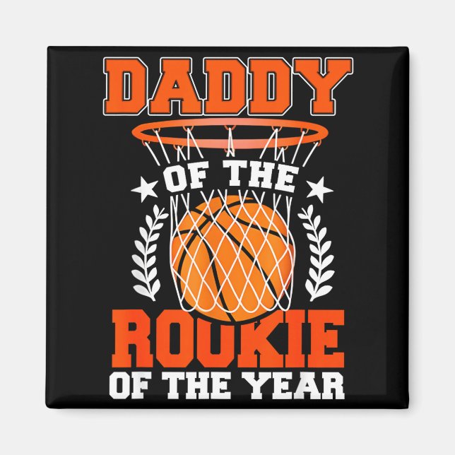 Imã Daddy Of Rookie 1st Basketball Bday Theme Matching (Frente)